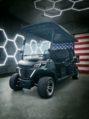 4+2 seats black golf carts